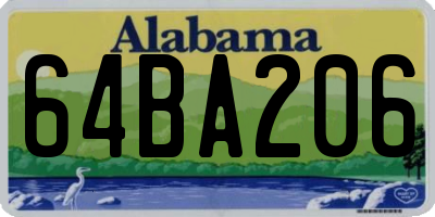 AL license plate 64BA206