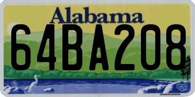 AL license plate 64BA208