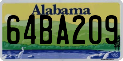 AL license plate 64BA209