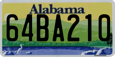 AL license plate 64BA210