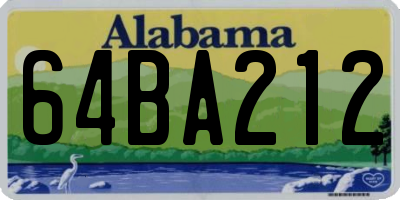 AL license plate 64BA212