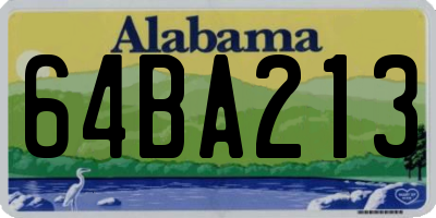 AL license plate 64BA213