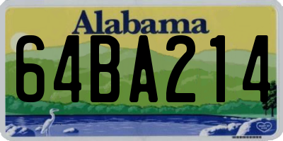AL license plate 64BA214
