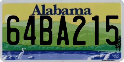 AL license plate 64BA215