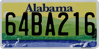 AL license plate 64BA216