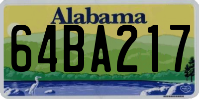 AL license plate 64BA217
