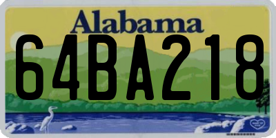AL license plate 64BA218