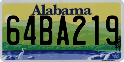 AL license plate 64BA219