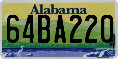 AL license plate 64BA220