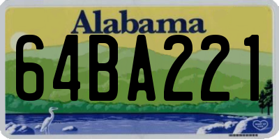AL license plate 64BA221