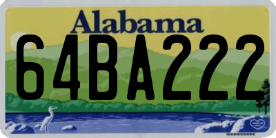 AL license plate 64BA222