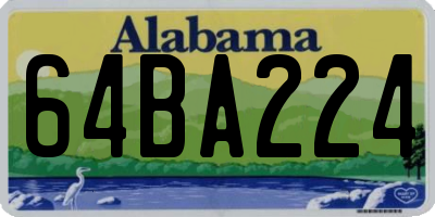 AL license plate 64BA224
