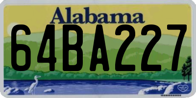 AL license plate 64BA227