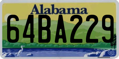 AL license plate 64BA229