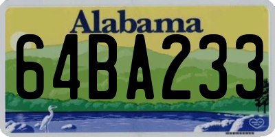 AL license plate 64BA233