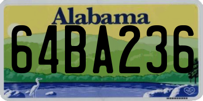 AL license plate 64BA236