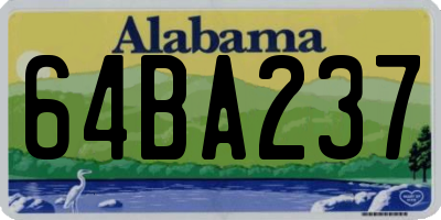 AL license plate 64BA237