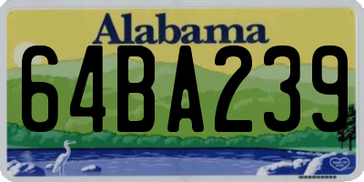 AL license plate 64BA239
