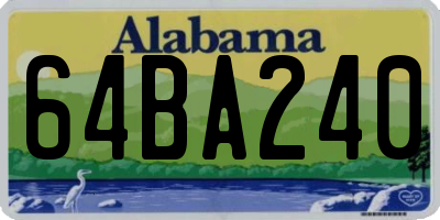 AL license plate 64BA240