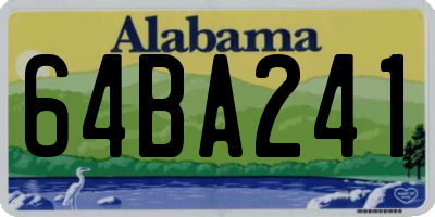 AL license plate 64BA241