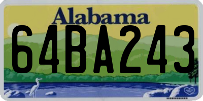 AL license plate 64BA243