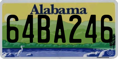 AL license plate 64BA246
