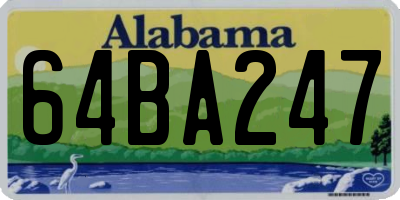 AL license plate 64BA247