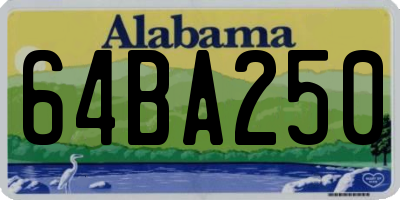 AL license plate 64BA250