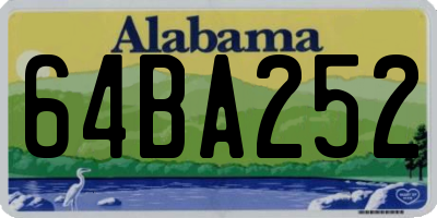 AL license plate 64BA252