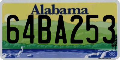 AL license plate 64BA253