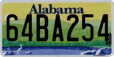 AL license plate 64BA254