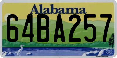 AL license plate 64BA257