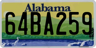 AL license plate 64BA259
