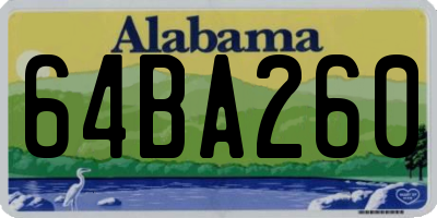 AL license plate 64BA260