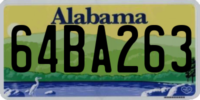AL license plate 64BA263