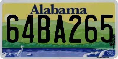 AL license plate 64BA265