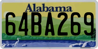 AL license plate 64BA269