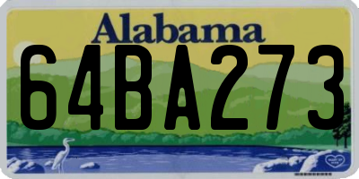 AL license plate 64BA273