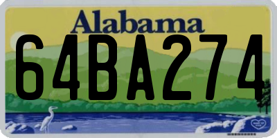 AL license plate 64BA274