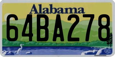 AL license plate 64BA278