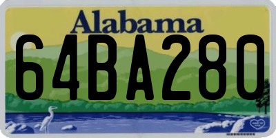 AL license plate 64BA280