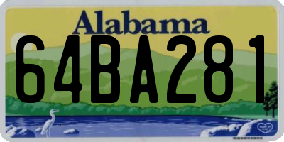 AL license plate 64BA281