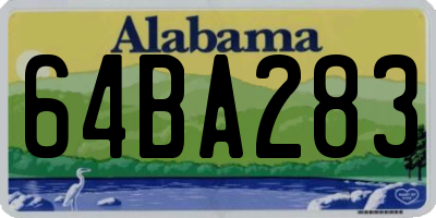 AL license plate 64BA283