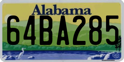 AL license plate 64BA285