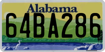 AL license plate 64BA286