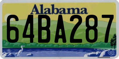 AL license plate 64BA287
