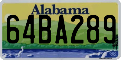AL license plate 64BA289