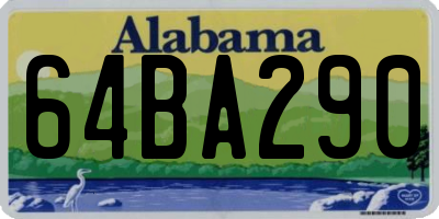 AL license plate 64BA290