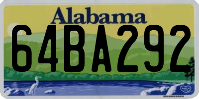 AL license plate 64BA292