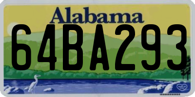 AL license plate 64BA293